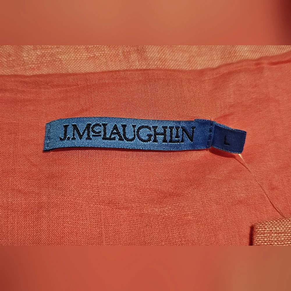 NWT J. McLaughlin Rue Dress: Linen/sleeveless: Color- Peony: Size-Large - Picture 9 of 14